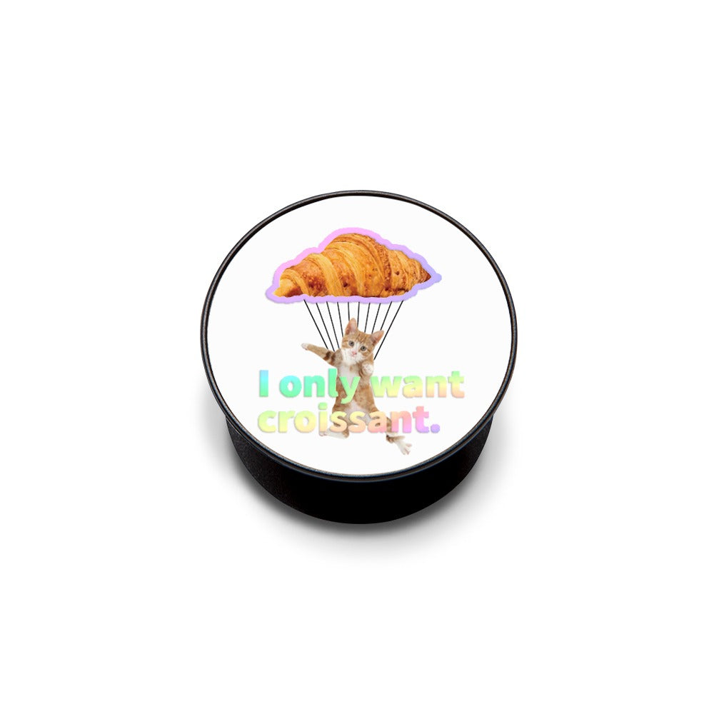 Croissant Cats Twinkle PopSocket with fun art